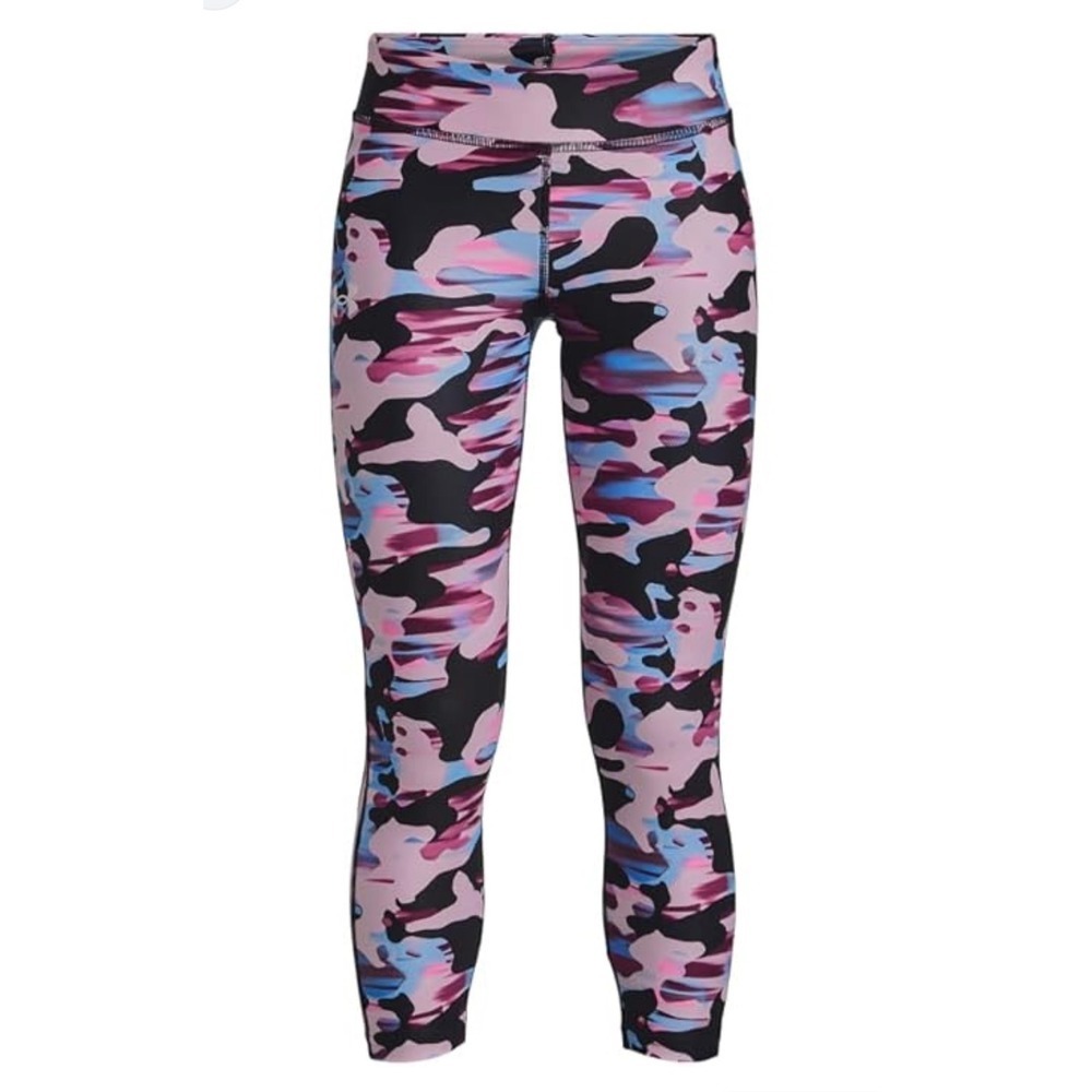 Under Armour Girl's‎ HeatGear Pink Camo Capri Leggings YLG Youth Activewear